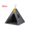 MINI Set: Teepee Kinderspiel-Zelt mit Spielmatte und Schmuckfedern GRATIS! - anthrazit
