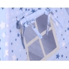 MINI Set: Teepee Kinderspiel-Zelt mit Spielmatte und Schmuckfedern GRATIS! - blaue Sternen/grau