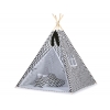 MINI Set: Teepee Kinderspiel-Zelt mit Spielmatte und Schmuckfedern GRATIS! - Chevron schwarz