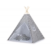MINI Set: Teepee Kinderspiel-Zelt mit Spielmatte und Schmuckfedern GRATIS! - Chevron schwarz