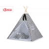 MINI Set: Teepee Kinderspiel-Zelt mit Spielmatte und Schmuckfedern GRATIS! - Chevron schwarz