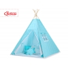 MINI Set: Teepee Kinderspiel-Zelt mit Spielmatte und Schmuckfedern GRATIS! - Türkis-Punktemuster