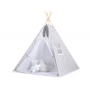 MINI Set: Teepee Zelt Kinderspiel mit Spielmatte und Schmuckfedern GRATIS! - Chevron grau