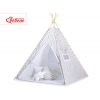 MINI Set: Teepee Zelt Kinderspiel mit Spielmatte und Schmuckfedern GRATIS! - Chevron grau