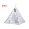 MINI Set: Teepee Zelt Kinderspiel mit Spielmatte und Schmuckfedern GRATIS! - Chevron grau