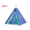 MINI Set: Teepee Zelt mit Spielmatte und Schmuckfedern GRATIS! - Dunkelblaue sternchen