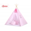 MINI Set: Tipi Kinderspiel-Zelt mit Spielmatte und Schmuckfedern GRATIS! -  Rosa-Punktemuster
