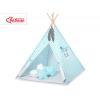 MINI Set: Tipi Kinderspiel-Zelt mit Spielmatte und Schmuckfedern GRATIS! - türkis Punkt-Muster