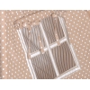 MINI Set: Tipi Zelt mit Spielmatte und Schmuckfedern GRA - Braun-Punktemuster/beige sestreift