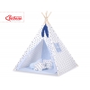 MINI Set: Tipi-Zelt mit Spielmatte und Schmuckfedern GRATIS! -  Schwarze Sternchen/blau