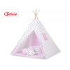 MINI Set: Tipi-Zelt mit Spielmatte und Schmuckfedern GRATIS! -  Schwarze Sternchen/rosa