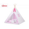 MINI Set: Tipi-Zelt mit Spielmatte und Schmuckfedern GRATIS! -  Schwarze Sternchen/rosa