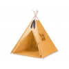 MINI Set: Teepee Kinderspielzelt Tipi + Spielmatte + Schmuckfedern GRATIS!- honiggelb