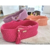 Moses-Korb für Puppen aus Baumwollschnur - Puppenträger - fuchsia
