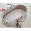 Moseskorb BOHO Baumwolle - Puppenträger - hellbeige
