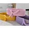 Puppenkorb Boho Baumwolle - Puppenträger - rosa