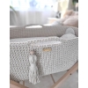 Moseskorb Boho für Babys mit Ständer - Creme