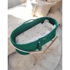 Moseskorb Boho für Babys mit Ständer - grün