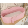 Moseskorb Boho handgeflochten aus Baumwollschnur - rosa