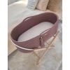 Moseskorb mit Gestell Handmade Boho - mauve