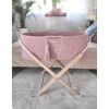 Moseskorb mit Gestell Handmade Boho - pastel pink