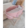 Moseskorb mit Gestell Handmade Boho - pastel pink