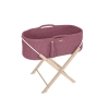 Moseskorb mit Holzgestell Boho Handmade pastellviolett