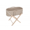 Moseskorb mit Ständer Boho Handmade hell beige