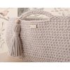 Moseskorb mit Ständer Boho Handmade hell beige