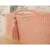 Moseskorb mit Ständer Boho Handmade Lachs