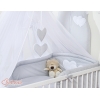 Moskitonetz für Babybett aus Chiffon - Hängende Herzen grau