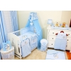 Moskitonetz für Babybett aus Baumwolle und Chiffon Blau