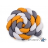 My Sweet Baby Geflochtene Bettschlange Bettumrandung ganz Babybett XXL - grau-honiggelb-anthrazit
