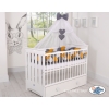 My Sweet Baby Geflochtene Bettschlange Bettumrandung ganz Babybett XXL - grau-honiggelb-anthrazit