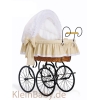 Stubenwagen Baby Christine Weiß Beige Natur Weide