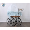 Nostalgiestubenwagen Jasmine - Weiß - blau mit Stickerei My Sweet Baby