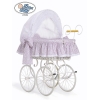 Nostalgiestubenwagen Jasmine - Weiß rosa mit Stickerei My Sweet Baby