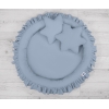 Pastellblau Betthimmel + Rüschennestchen + Kissen