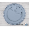 Pastellblau Betthimmel + Rüschennestchen + Kissen