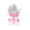 Pink Weide Puppenwagen Bettwäsche Grau mit Weiß Punktemuster nr 51699-535