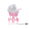 Pink Weidenkorb Vintage Puppenwagen