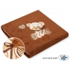 Polar Fleece Babydecke - Bär mit Schleife braun