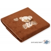 Polar Fleece Babydecke - Bär mit Schleife braun