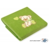 Polar Fleece Babydecke - Bär mit Schleife grün