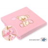Polar Fleece Babydecke - Bär mit Schleife rosa