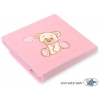 Polar Fleece Babydecke - Bär mit Schleife rosa