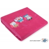 Polar Fleece Babydecke - Eulen Bigi Zibi & Adele - dunkel rosa
