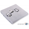 Polar Fleece Babydecke - Eulen Bigi Zibi & Adele - grau-schwarz