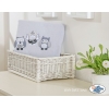 Polar Fleece Babydecke - Eulen Bigi Zibi & Adele - grau-schwarz