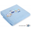 Polar Fleece Babydecke - Eulen Bigi Zibi & Adele - hell blau
